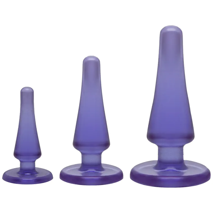 Набір анальних пробок Doc Johnson Crystal Jellies Anal - Purple макс. діаметр 2 см - 3 см - 4 см
