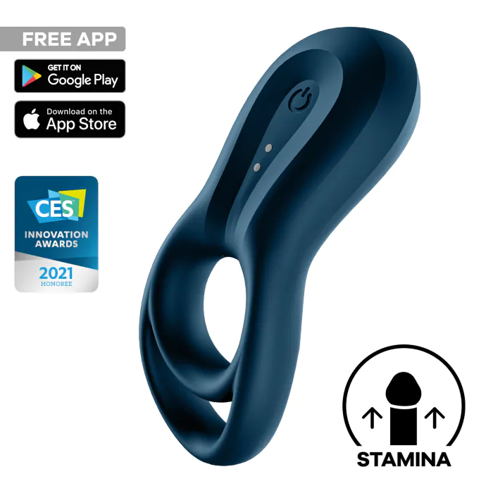 Ерекційне кільце Satisfyer Epic Duo Connect App Blue