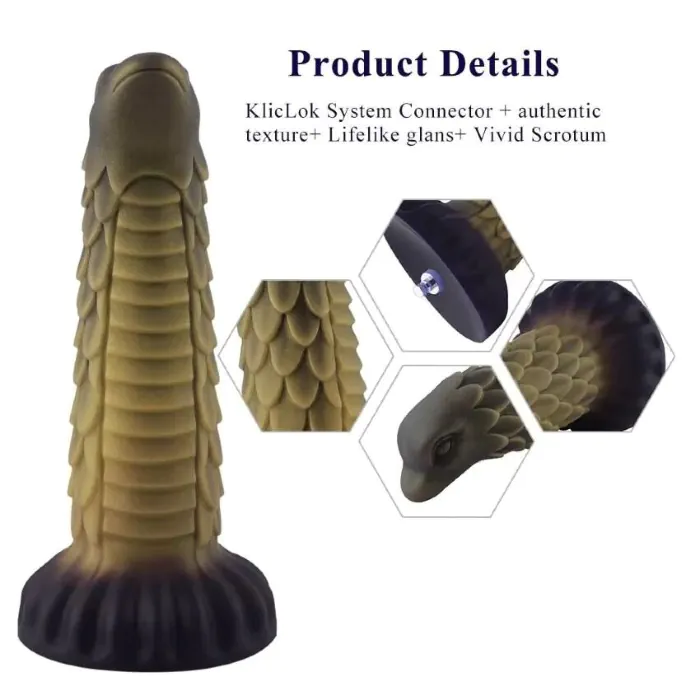 Дилдо Hismith 8.5" Squama Beast Silicone Dildo Monster Series — фото 7