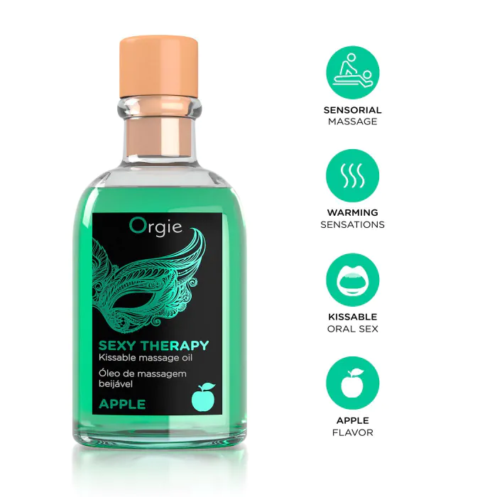 Їстівна масажна олія Orgie Sexy Therapy Apple і перо 100 мл — фото 3