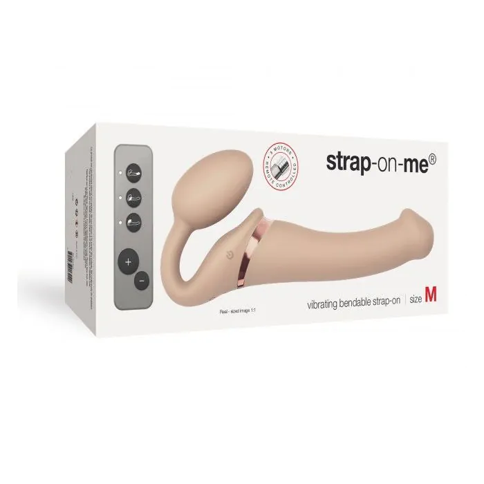 Безремневий страпон із вібрацією Strap-On-Me Vibrating Flesh M — фото 5