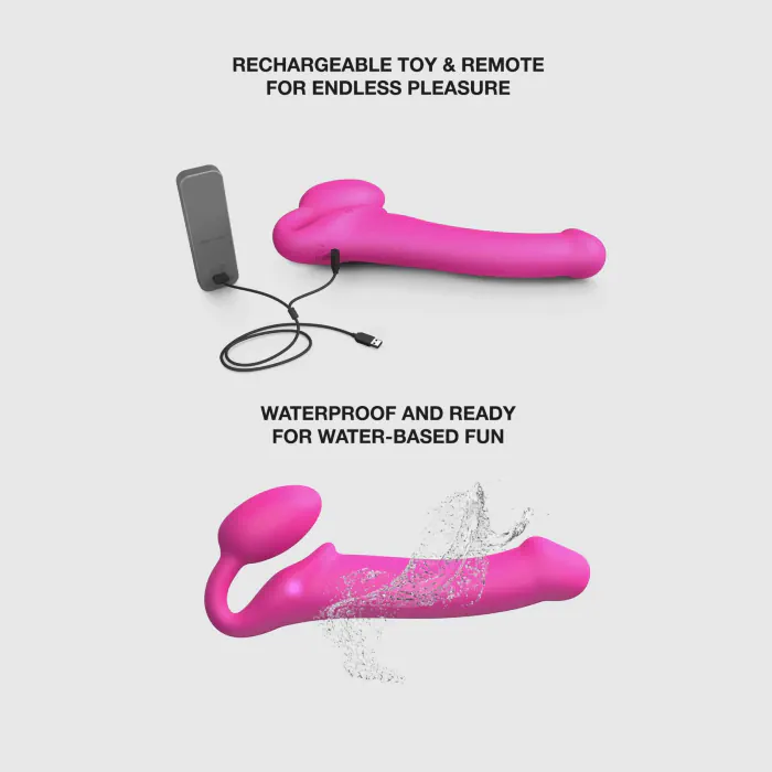 Безремінний страпон з вібрацією Strap-On-Me Vibrating Fuchsia XL — фото 4