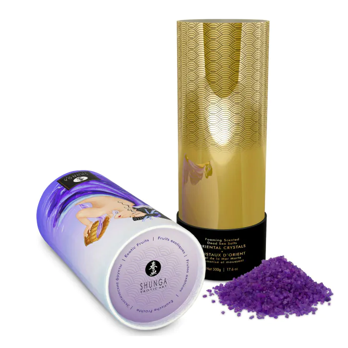 Пінлива сіль для ванни Shunga Dead Sea salt Oriental Crystals Organic Exotic Fruits 500 г — фото 3