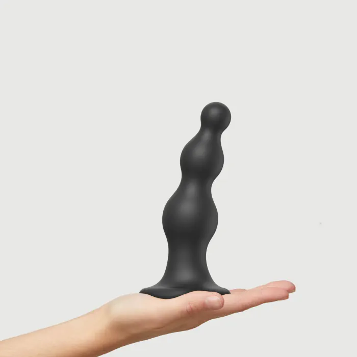 Насадка для страпона Strap-On-Me Dildo Plug Beads Black L — фото 2
