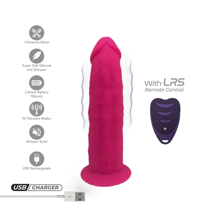 Фалоімітатор з вібрацією SilexD Model 2 Henry Vibro Pink 7" — фото 8