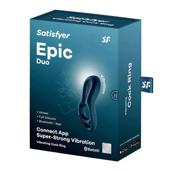 Ерекційне кільце Satisfyer Epic Duo Connect App Blue — фото 7