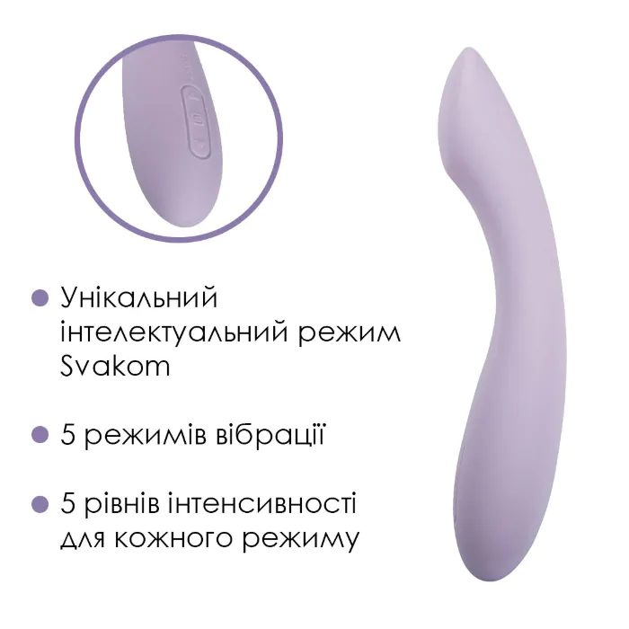 Вібратор для точки G з інтелектуальним режимом Svakom Amy 2 Pastel Lilac — фото 7