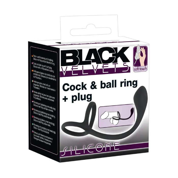 Насадка Black Velvets Cock + Ball ring