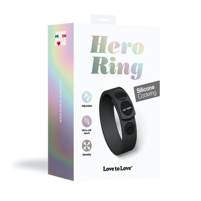 Регульоване ерекційне кільце на кнопках Love To Love Hero Ring Black Onyx — фото 7