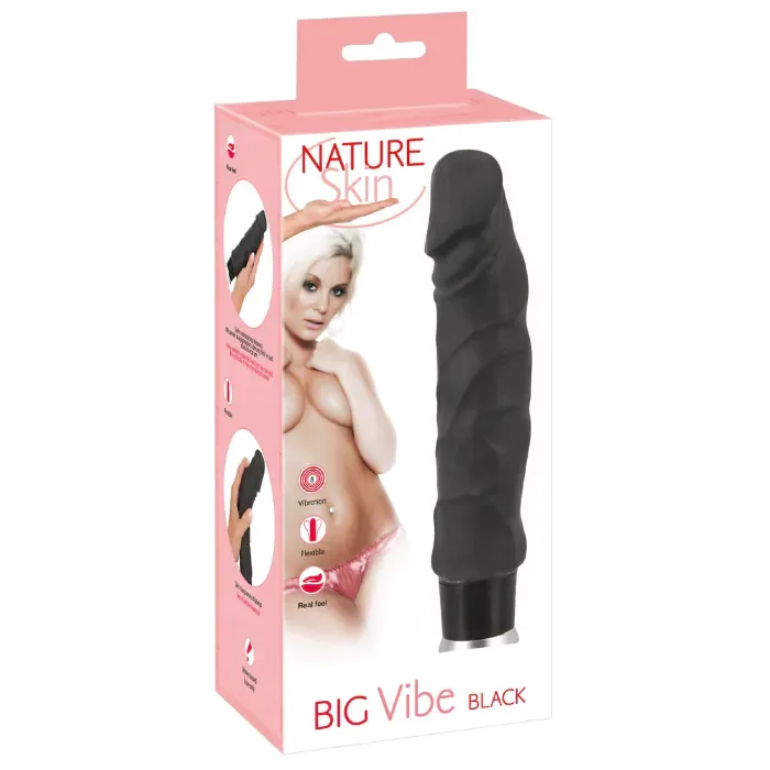 Вібратор Nature Skin Big Vibe чорний — фото 2