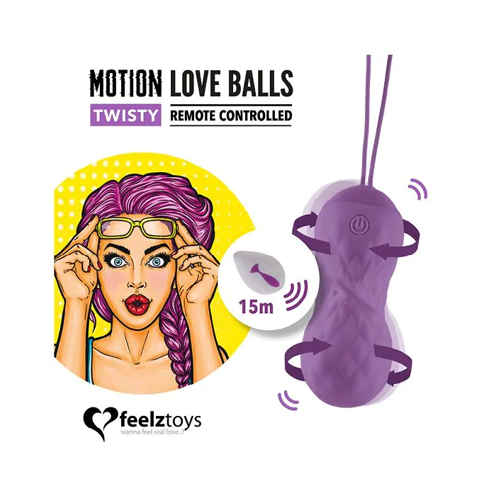Вагінальні кульки з масажем та вібрацією FeelzToys Motion Love Balls Twisty — фото 2