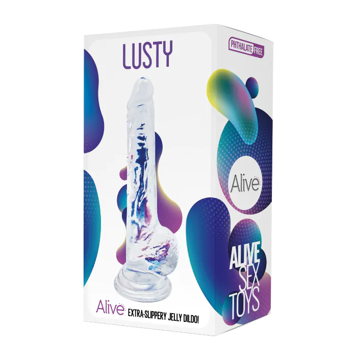 Прозорий фалоімітатор Alive Lusty Jelly Dildo 18см — фото 2