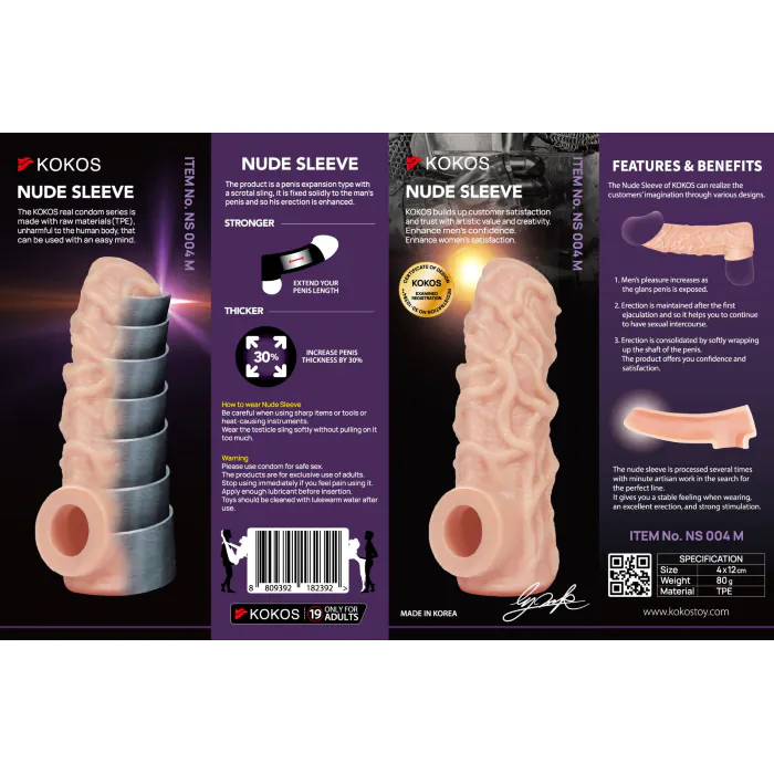 Насадка на член Kokos Nude Sleeve NS 004 M — фото 7