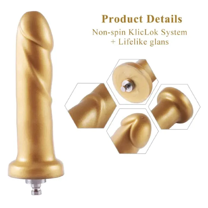 Фалоімітатор Hismith 6.8″ Golden Silicone Dildo — фото 3