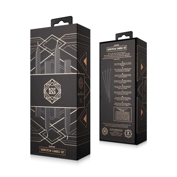 Набір свічок Rosy Gold Seduction Candle Set Black — фото 6