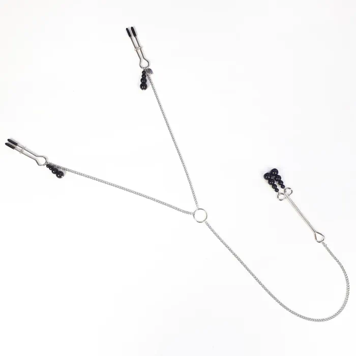 Затискачі для сосків та клітора Art of Sex Nipple and clit clamps Black Pearl