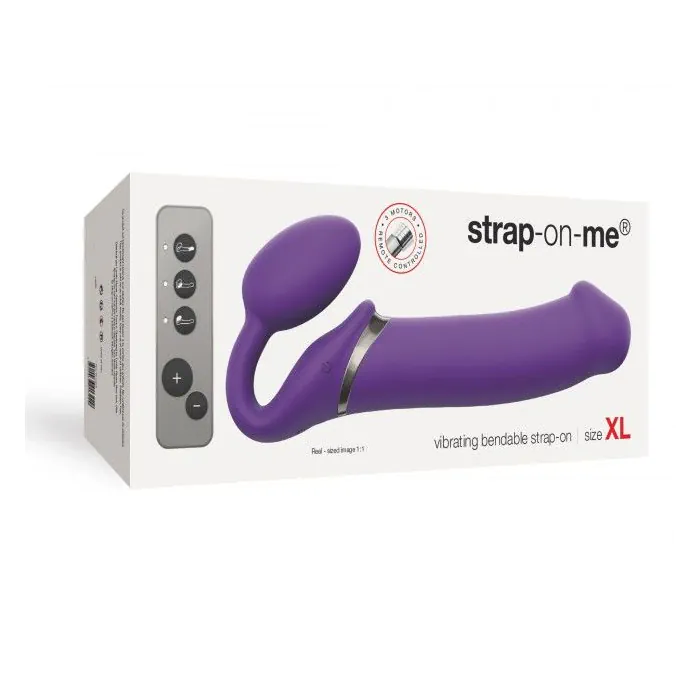 Безремневий страпон із вібрацією Strap-On-Me Vibrating Violet XL — фото 5