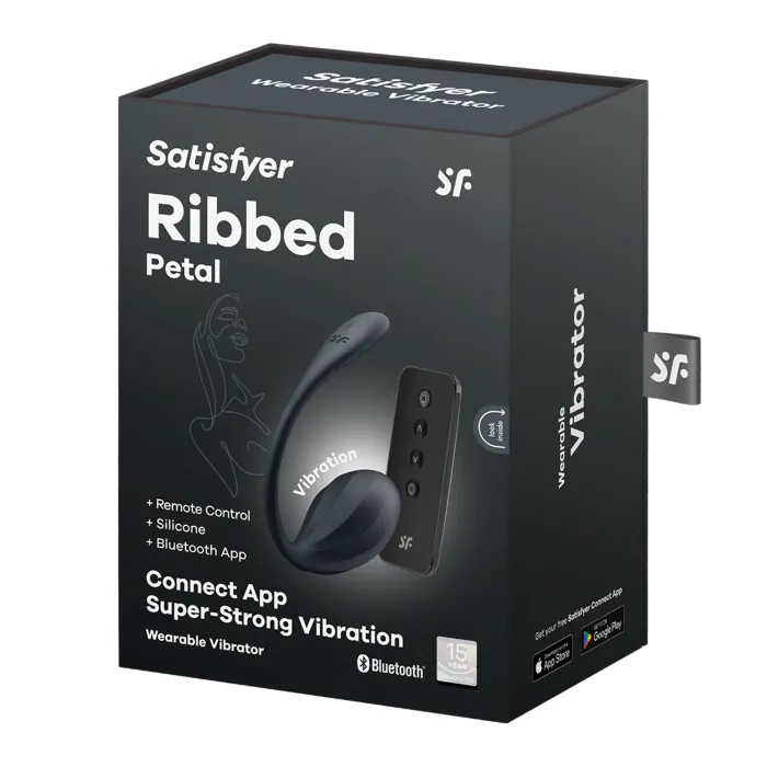 Смарт віброяйце Satisfyer Ribbed Petal Connect App Black — фото 8