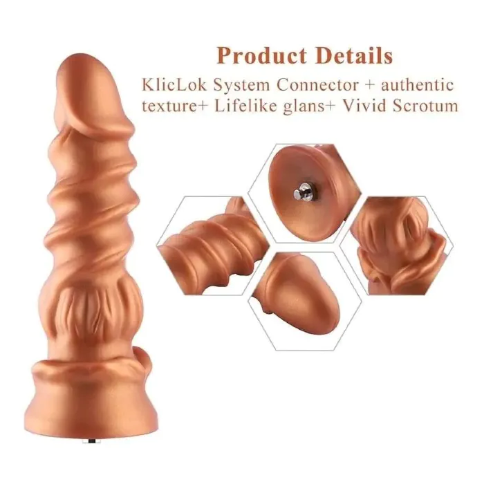 Дилдо Hismith Spiral Grain Silicone Dildo Monster Series — фото 5