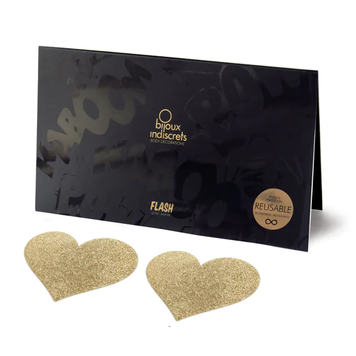Пестіс - стікіні Bijoux Indiscrets Flash Heart Gold
