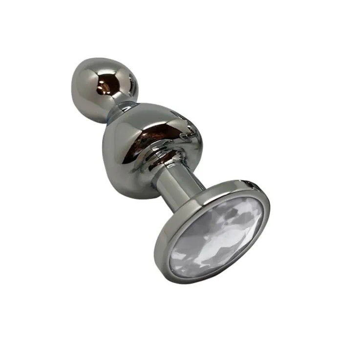Металева анальна пробка Wooomy Lollypop Double Ball Metal Plug L