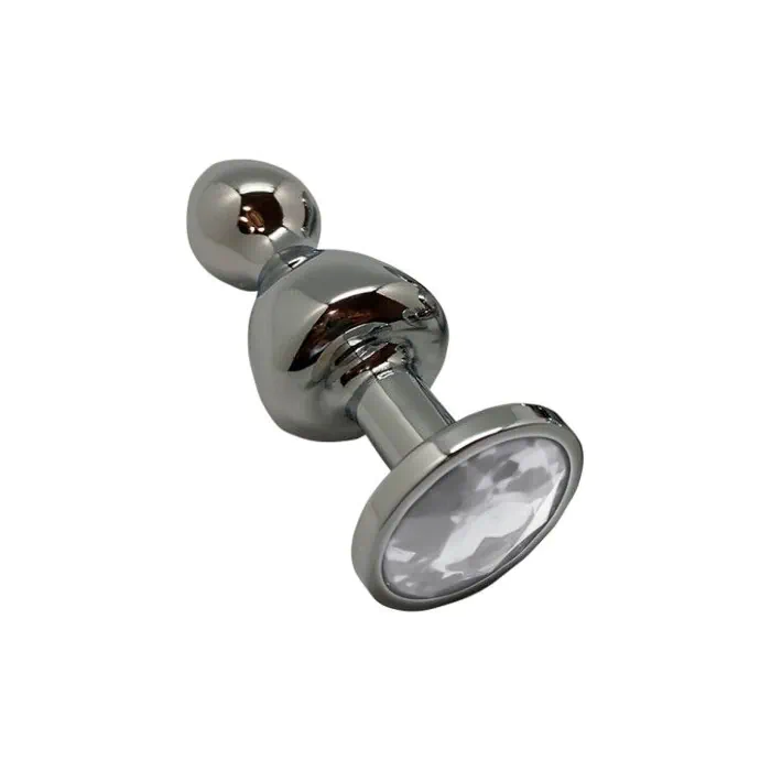 Металева анальна пробка Wooomy Lollypop Double Ball Metal Plug M