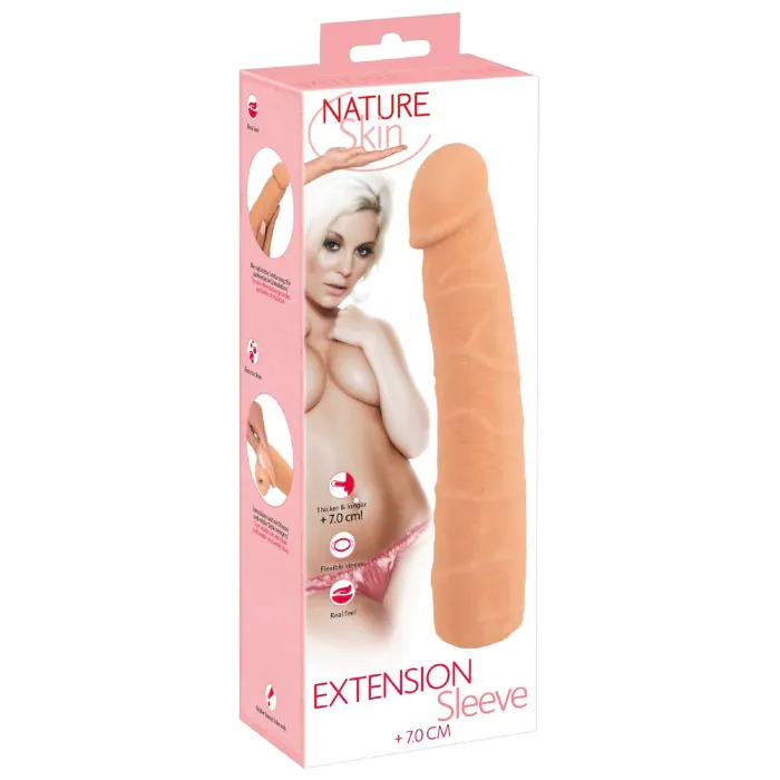 Насадка на пеніс Nature Skin Extension Sleeve — фото 12
