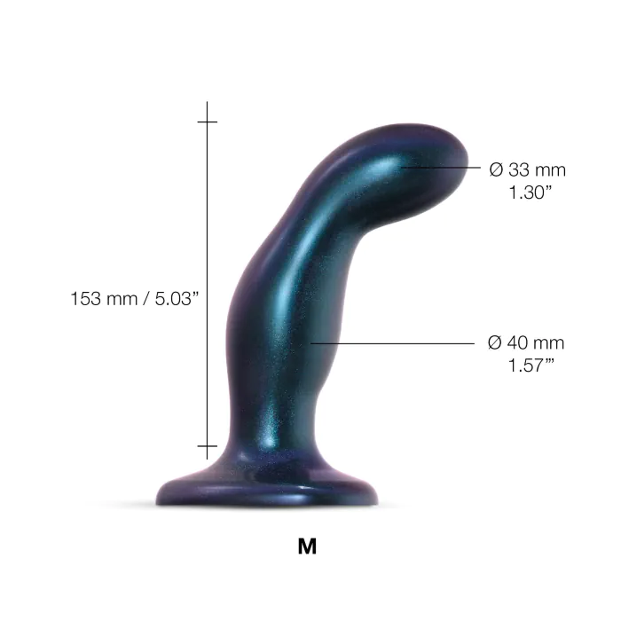 Дилдо Strap-On-Me Dildo Plug Snaky Metallic Blue M — фото 3
