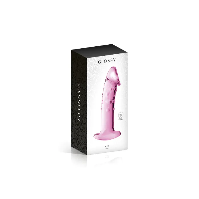 Скляний фалоімітатор №3 PINK Glossy Toys