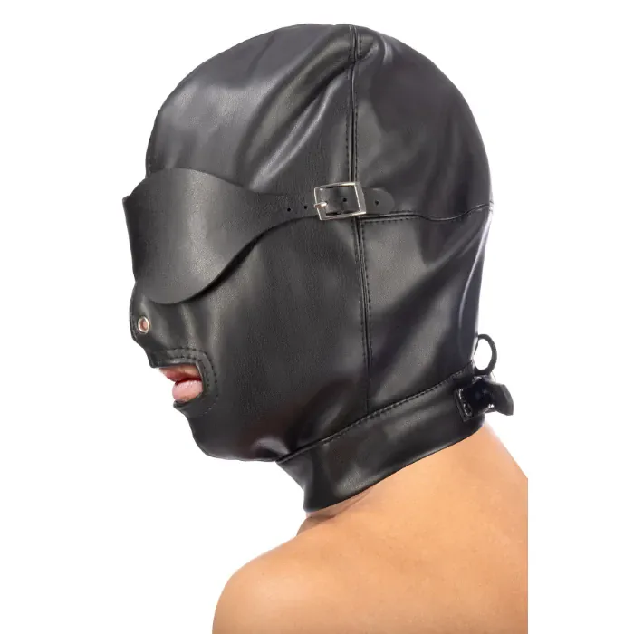 Каптур зі знімною маскою Fetish Tentation BDSM Black — фото 4