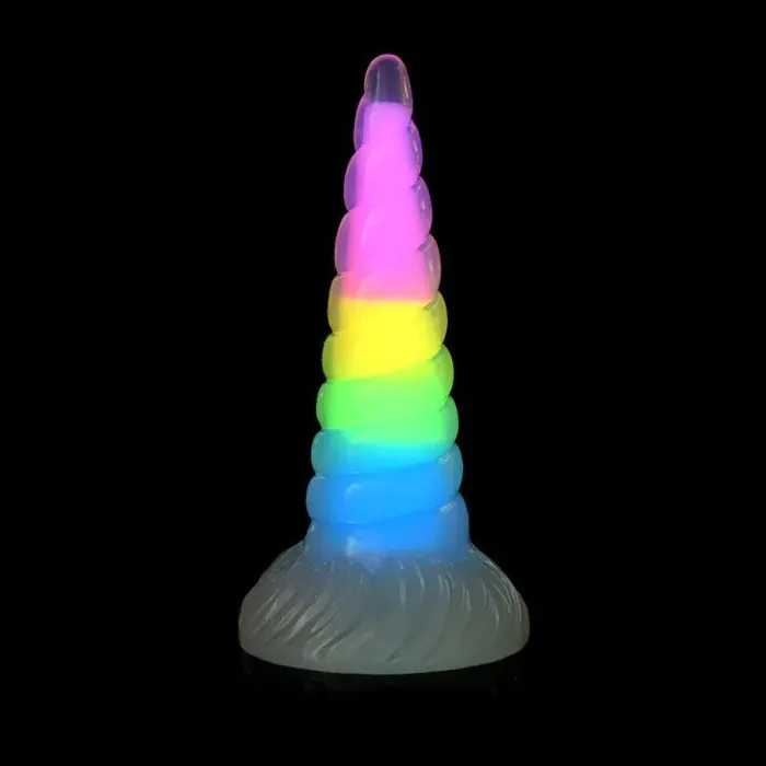 Фалоімітатор Creature Cocks Luminescent Rainbow Silicone Dildo — фото 4