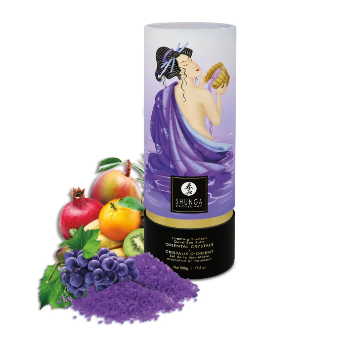 Пінлива сіль для ванни Shunga Dead Sea salt Oriental Crystals Organic Exotic Fruits 500 г — фото 2