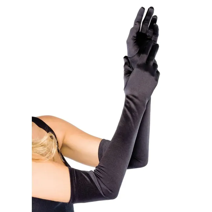 Довгі атласні рукавички Leg Avenue Extra Long Satin Gloves One Size Black