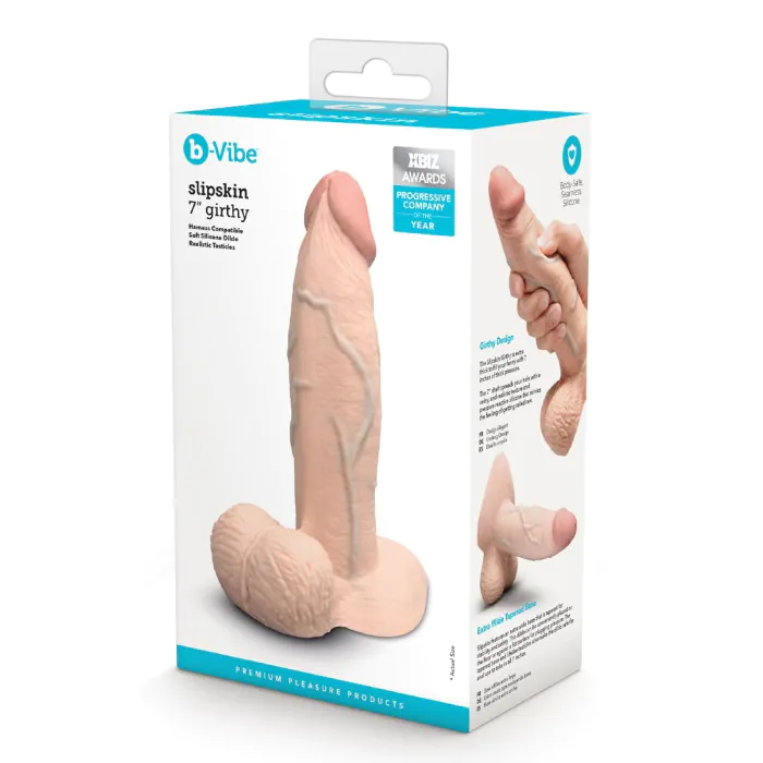 Фалоімітатор b-Vibe Slipskin 7" Girthy — фото 10