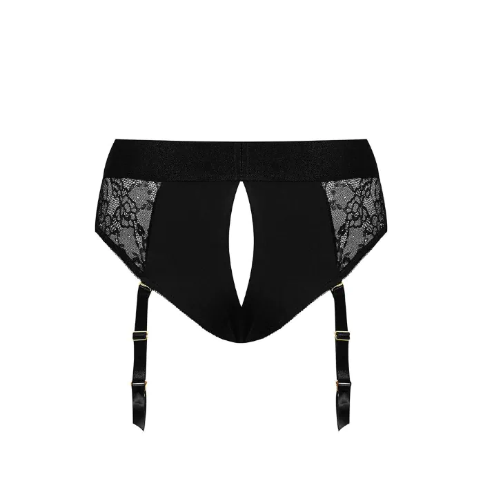 Мереживні труси для страпону з підв'язками для панчох Strap-On-Me DIVA HARNESS - М — фото 4