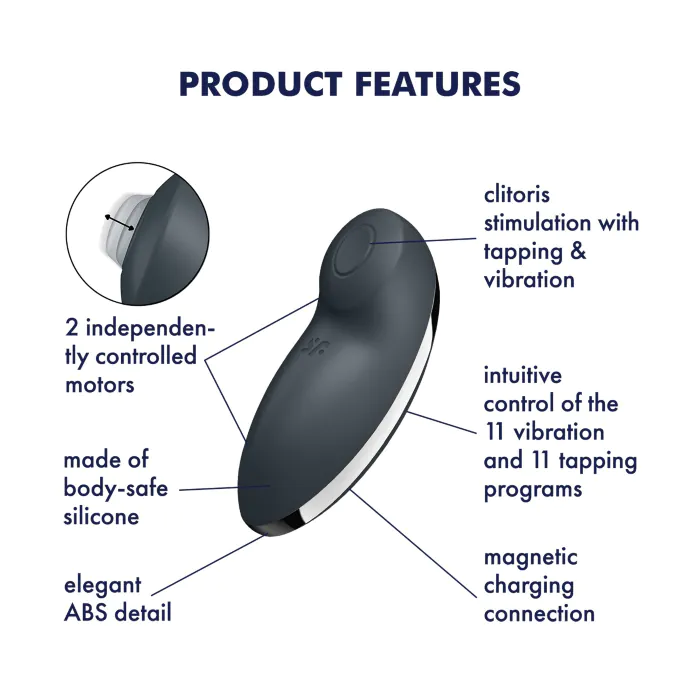 Вібростимулятор Satisfyer Tap & Climax 2 Grey — фото 3