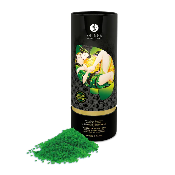 Пінлива сіль для ванни Shunga Dead Sea salt Oriental Crystals Organic Lotus Flower 500 г — фото 5