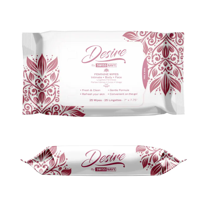 Жіночі очищаючі серветки для тіла та обличчя Desire by Swiss Navy Feminine Wipes 25 шт