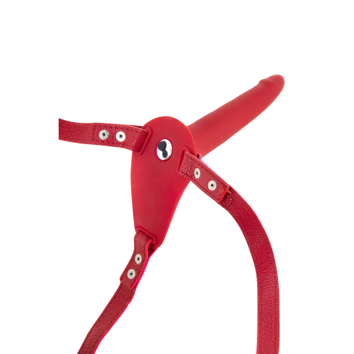 Страпон з вібрацією Fetish Tentation Vibrating Strap-On with Dildo Red — фото 3