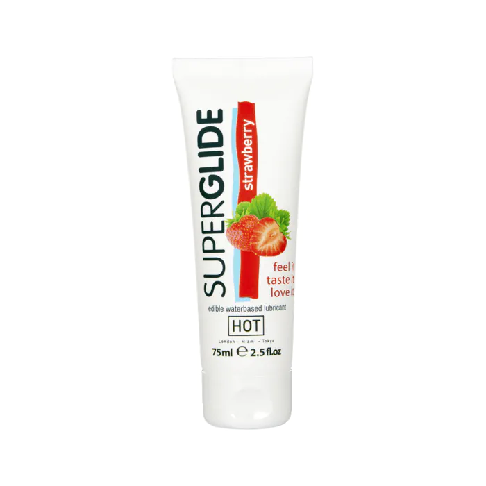 Лубрикант для орально - мануальних пестощів HOT Superglide Edible Strawberry 75 мл