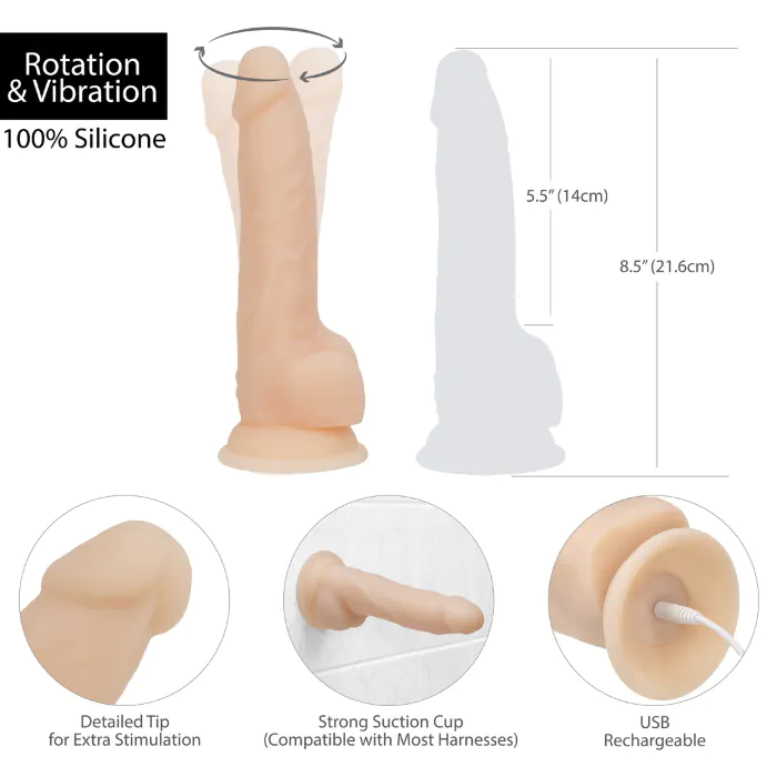 Вібратор Naked Addiction 8“ Rotating&Vibrating — фото 11