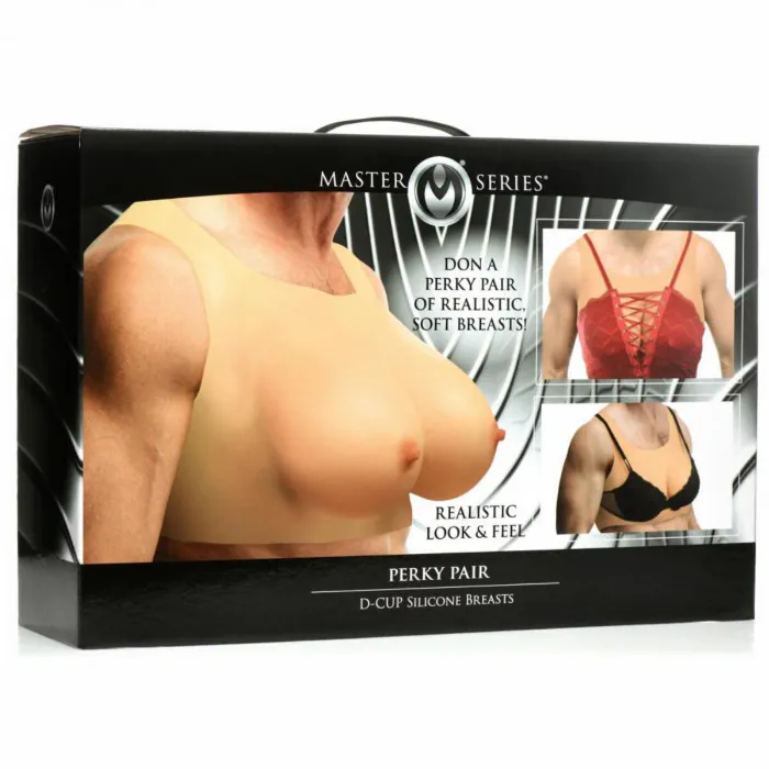 Накладна силіконова грудь Master Series Perky Pair D-Cup Silicone Breasts — фото 3