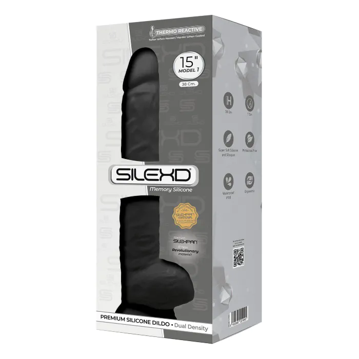 Фалоімітатор Silexd MODEL 1 Kingston Black 15" — фото 3