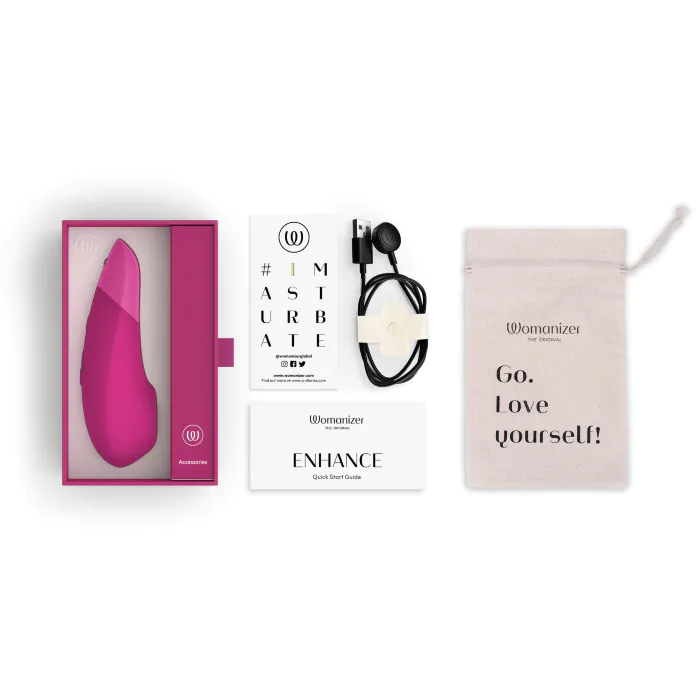 Вакуумний кліторальний стимулятор Womanizer Enhance Pink — фото 23