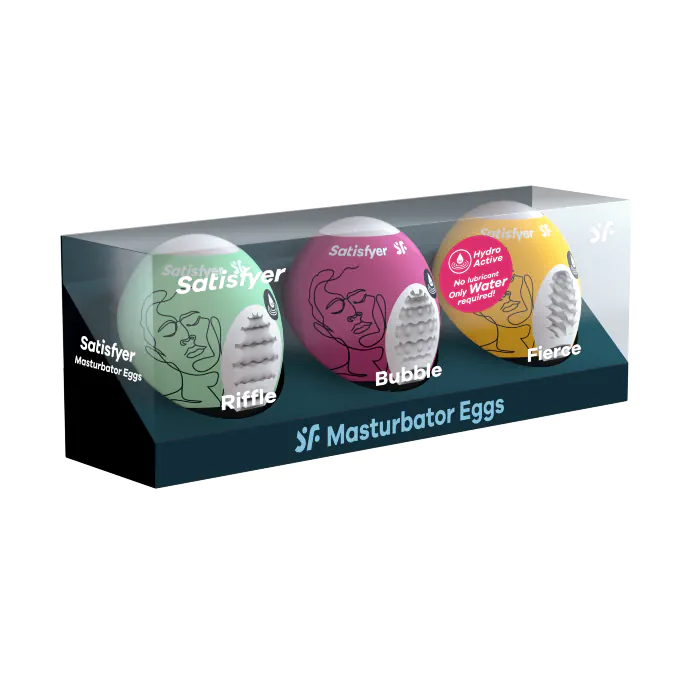 Набір мастурбаторів Satisfyer Egg 3er Set Riffle Bubble Fierce — фото 2