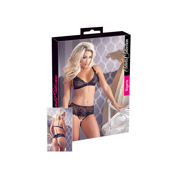 Комплект Bra and Crotchless Briefs Orion Black