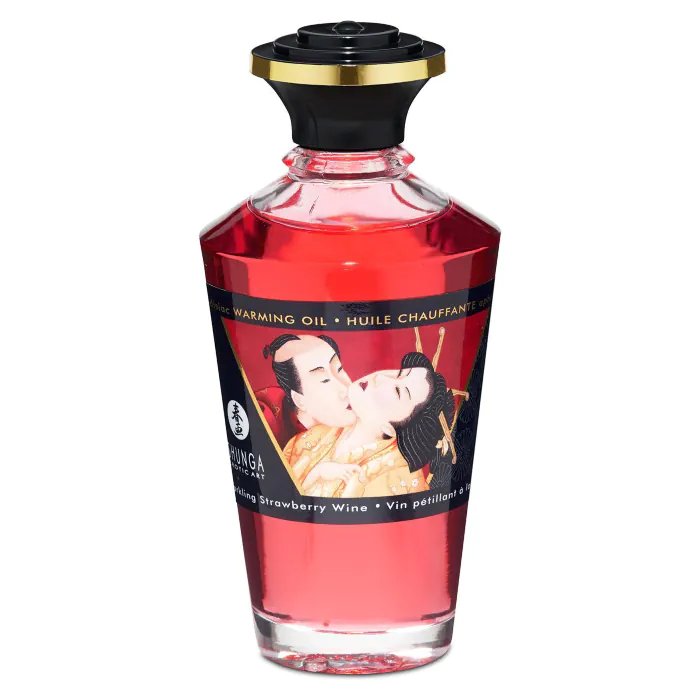 Розігріваюча олія Shunga APHRODISIAC WARMING OIL полуниця — фото 2