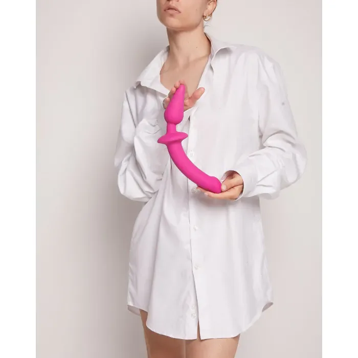 Анальна пробка з дилдо 2в1 Strap-On-Me Switch Plug-In Dildo Fuchsia L — фото 6
