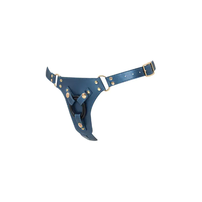 Трусики для страпона Strap-On-Me Leatherette Harness Generous One Size Blue — фото 2