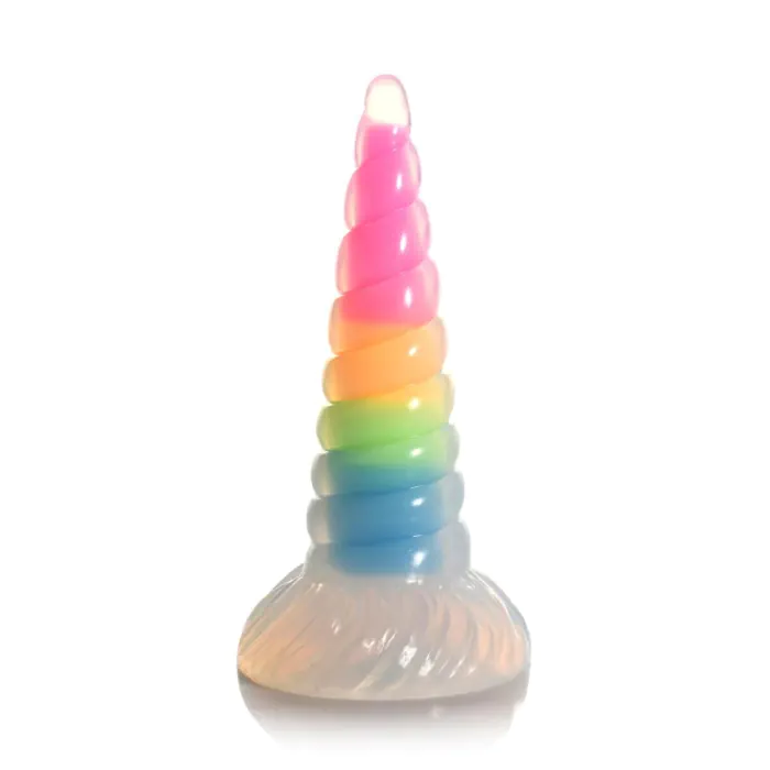 Фалоімітатор Creature Cocks Luminescent Rainbow Silicone Dildo